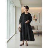 半袖ロングワンピースシフォン切替フレアタックロング丈 Aライン | On One's Own | 詳細画像14