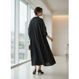 半袖ロングワンピースシフォン切替フレアタックロング丈 Aライン | On One's Own | 詳細画像16