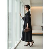 半袖ロングワンピースシフォン切替フレアタックロング丈 Aライン | On One's Own | 詳細画像15