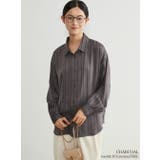CHARCOAL | 艶感ジャカード織り長袖シャツ ブラウスきれいめオフィスコーデ | On One's Own