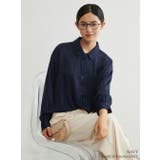 NAVY | 艶感ジャカード織り長袖シャツ ブラウスきれいめオフィスコーデ | On One's Own