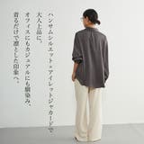艶感ジャカード織り長袖シャツ ブラウスきれいめオフィスコーデ | On One's Own | 詳細画像3