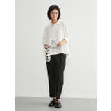 ドット柄ダブルガーゼ7分袖コットンシャツブラウスルーズフィット綿100% | On One's Own | 詳細画像11