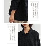 ドット柄ダブルガーゼ7分袖コットンシャツブラウスルーズフィット綿100% | On One's Own | 詳細画像5