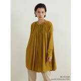 MUSTARD | 長袖ロング丈ギャザーたっぷりブラウスシャツ羽織りカーディガンAライン | On One's Own
