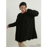 BLACK | 長袖ロング丈ギャザーたっぷりブラウスシャツ羽織りカーディガンAライン | On One's Own