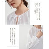 シアー 綿混長袖ギャザーブラウス薄手カーディガン軽羽織りきれい色 | On One's Own | 詳細画像5