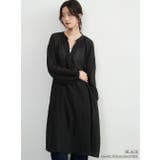BLACK | 綿混シアー長袖チュニックワンピースレイヤード便利体型カバーナチュラル | On One's Own