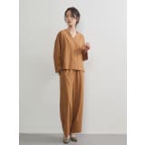 Vネックブラウスとワイドパンツ上下セットセットアップ | On One's Own | 詳細画像12