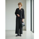 Vネックブラウスとワイドパンツ上下セットセットアップ | On One's Own | 詳細画像15