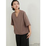 LATTE | ドット半袖Vネットップスレディースシンプルプルオーバー | On One's Own