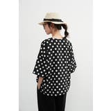 ドット半袖Vネットップスレディースシンプルプルオーバー | On One's Own | 詳細画像3