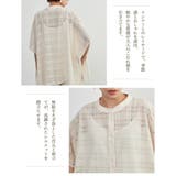 チェックレースシアーブラウス半袖オーバーシャツ異素材ドッキングトップス | On One's Own | 詳細画像5 