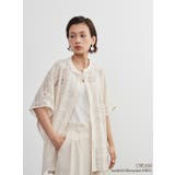 CREAM | チェックレースシアーブラウス半袖オーバーシャツ異素材ドッキングトップス | On One's Own