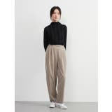 大人上品カーブルーズシルエットスラックスパンツウエストゴムオフィスカジュアル | On One's Own | 詳細画像13 