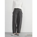 CHARCOAL | 大人上品カーブルーズシルエットスラックスパンツウエストゴムオフィスカジュアル | On One's Own