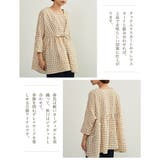 ギンガムチェックプルオーバースクエアネック7分袖トップス | On One's Own | 詳細画像8 