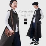 ミリタリーロングベストビッグポケットノースリーブワンピース | On One's Own | 詳細画像1