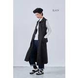 BLACK | ミリタリーロングベストビッグポケットノースリーブワンピース | On One's Own