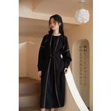 ワンピースパイピングディテール長袖 ギャザーエレガントオケージョン | On One's Own | 詳細画像6 