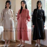 ワンピースパイピングディテール長袖 ギャザーエレガントオケージョン | On One's Own | 詳細画像2 