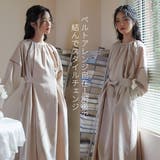 ワンピースパイピングディテール長袖 ギャザーエレガントオケージョン | On One's Own | 詳細画像13 