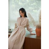 ワンピースパイピングディテール長袖 ギャザーエレガントオケージョン | On One's Own | 詳細画像9 