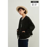 リーフジャガードカーディガンスナップボタン長袖ライトアウター | On One's Own | 詳細画像3