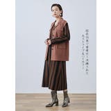 太ストライプバイカラーVネック長袖ワンピースシンプル | On One's Own | 詳細画像11