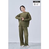 プリーツ加工カットソーワイドパンツウエスト総ゴムセットアップ可能 | On One's Own | 詳細画像15