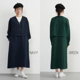 ワッフル調生地ボレロ風ジャケット付きジャンパースカートセットアップ | On One's Own | 詳細画像4