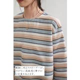 ラメボーダーラウンドネック9分袖ブラウス長袖トップスプルオーバー | On One's Own | 詳細画像10