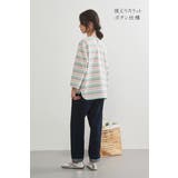 ラメボーダーラウンドネック9分袖ブラウス長袖トップスプルオーバー | On One's Own | 詳細画像6