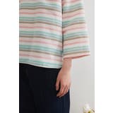 ラメボーダーラウンドネック9分袖ブラウス長袖トップスプルオーバー | On One's Own | 詳細画像7