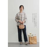 ラメボーダーラウンドネック9分袖ブラウス長袖トップスプルオーバー | On One's Own | 詳細画像4