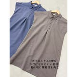 多ボタンノースリーブAラインピーチスキンワンピースチュニック | On One's Own | 詳細画像11