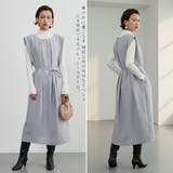 ドレッシーワイドショルダーノースリーブワンピースタックデザイン | On One's Own | 詳細画像5