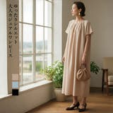 半袖ワンピース夏リラックスロング丈タックワンピース | On One's Own | 詳細画像1