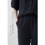 半袖ブラウスとコクーンパンツのセットアップストライプ総ゴムポケット付き | On One's Own | 詳細画像7 