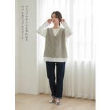 Vネック多ボタンベストノースリーブレイヤードジレ | On One's Own | 詳細画像6