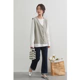 Vネック多ボタンベストノースリーブレイヤードジレ | On One's Own | 詳細画像16