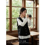 Vネック多ボタンベストノースリーブレイヤードジレ | On One's Own | 詳細画像14