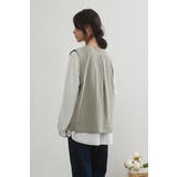 Vネック多ボタンベストノースリーブレイヤードジレ | On One's Own | 詳細画像10