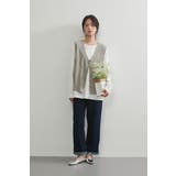 Vネック多ボタンベストノースリーブレイヤードジレ | On One's Own | 詳細画像9