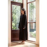 パイピングシャドーストライプAラインワンピース長袖ロング丈 | On One's Own | 詳細画像6 