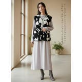 パイピングシャドーストライプAラインワンピース長袖ロング丈 | On One's Own | 詳細画像8 