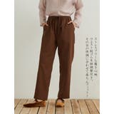 リネン混ストレートパンツルーズシルエットウエストゴム | On One's Own | 詳細画像3