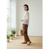 リネン混ストレートパンツルーズシルエットウエストゴム | On One's Own | 詳細画像5