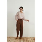 BROWN | リネン混ストレートパンツルーズシルエットウエストゴム | On One's Own