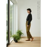 リネン混ストレートパンツルーズシルエットウエストゴム | On One's Own | 詳細画像7